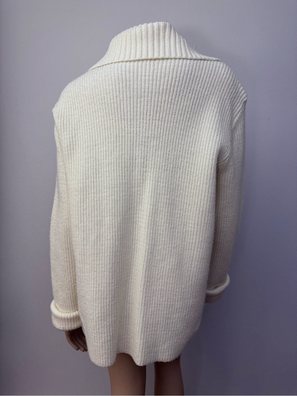 Cream Button-Front Knit Jacket - Picture 4 of 8